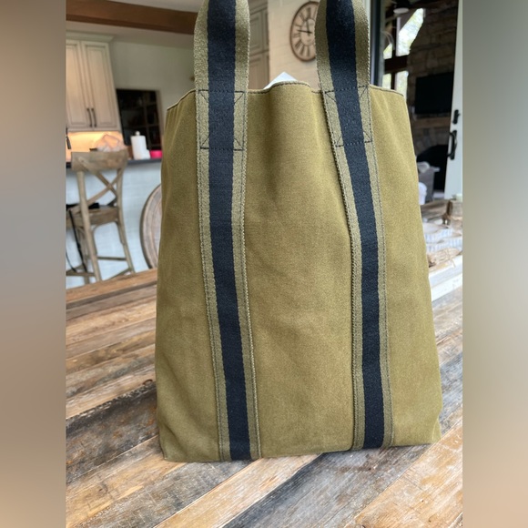 💥VINTAGE HERMES FOURRE TOUT BAG | TOTE BAG COLORS BLACK & ARMY GREEN🧶 - Picture 3 of 10